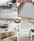 Carpet to Tile Transition Strip shown in various settings including living room, outdoors, kitchen, and office, highlighting versatility.