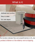 Carpet Floor Transition Strip 10Ft, Self-Adhesive Carpet to Tile Transition Edging Trim Suitable for Doorways Threshold, Black