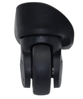 Front view of black Carry On Travel Suitcase Spinner Wheels Replacement Left And Right Caster With Screws And Tool 2 Pcs