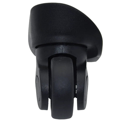 Front view of black Carry On Travel Suitcase Spinner Wheels Replacement Left And Right Caster With Screws And Tool 2 Pcs