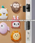 Cartoon Animal Self Adhesive Door Stopper Wall Protectors Pack Of 6, Silicone Door Knob Bumpers Silencers For Walls And Furniture