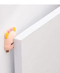 Cute animal-shaped wall protector installed on door edge to prevent collision and reduce wall vibration.