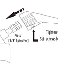 Diagram showing installation of Casement Window Crank Handle Replacement White Three Eighths Inch Spline Socket 360 Degree Operation Zinc Alloy.