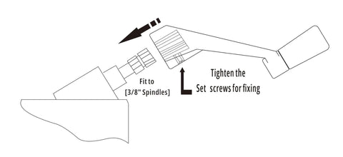 Diagram showing installation of Casement Window Crank Handle Replacement White Three Eighths Inch Spline Socket 360 Degree Operation Zinc Alloy.