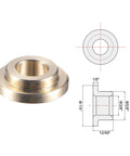 Flanged Sleeve Bearing Three Eighths Inch Bore Five Eighths Inch Outer Diameter Length Twelve Forty Ninths Inch Flange Diameter Seven Eighths Inch Flange Thickness One Eighth Inch Cast Brass Self Lubricating Bushing Oilless Maintenance Free with technical specs