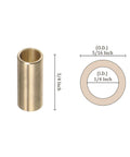 Two Cast Brass Oilless Sleeve Bearings Set For Bore One Quarter Inch Outer Diameter Five Sixteenths Inch Length Three Quarters Inch Plain Wrapped Oilless Bushings with dimensions diagram.