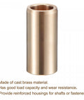 Cast Brass Self Lubricating Sleeve Bearing 10mm Bore 14mm Outer Diameter 30mm Length High Temperature Wear Resistant