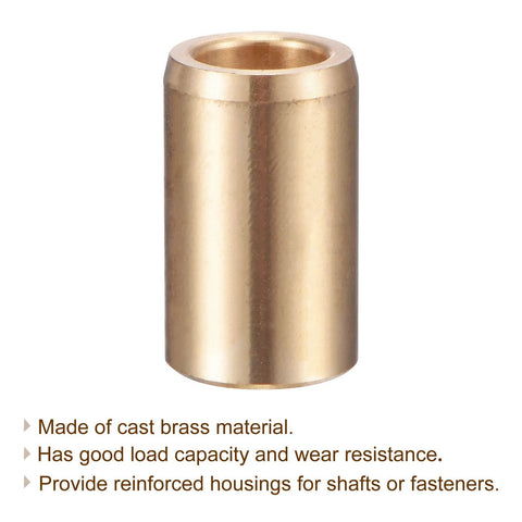 2 Pack Cast Brass Self Lubricating Sleeve Bearings With 8mm Bore 12mm OD And 20mm Length for high load capacity and wear resistance