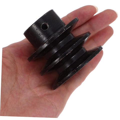 Heavy Duty Cast Double Groove Pulley Pulley Wheel Replacement for V-belt Water Pump Gas Engine Sheave Belt Simple Installation in hand