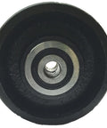 Front view of Sliding Barn Door Cast Iron Wheel Kit, 3" x 1.5" with 3/8" Smooth & Quiet Ball Bearings, showing sealed bearings.