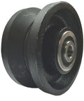 Close-up of Sliding Barn Door Cast Iron Wheel Kit, 3" x 1.5" with 3/8" Smooth & Quiet Ball Bearings
