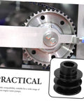 Groove Sheave Double Pulley for V-belt Water Pump Heavy Duty Cast Easy Installation, shown in close-up with dual-groove design.
