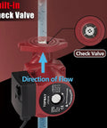 High Efficiency 115V 17 GPM Cast Iron Hot Water Circulation Pump With 1 Inch Flange Inlet Outlet And Three Speed Control For Water Heater System Maximum Lift 20 Feet And Maximum Temperature 230F installed with flow direction indicated