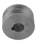 Double Groove V Belt Pulley For Industrial Machinery Cast Iron V Pulley with 50 to 91 mm Diameter, shown from top view