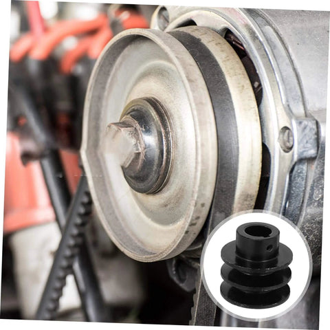 Close-up view of Groove Sheave Double Pulley for V-belt Water Pump Heavy Duty Cast Easy Installation for Automotive and Industrial Applications.