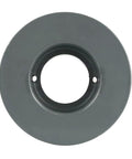 Durable 4 inch cast iron dual groove pulley for B5L belts with 1-3/8 inch shaft, featuring solid steel H bushing for air compressors.