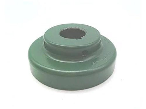 Heavy Duty Cast Iron Mechanical Flange Coupling 6J-1 Series with Keyway, green, top view, industrial use.
