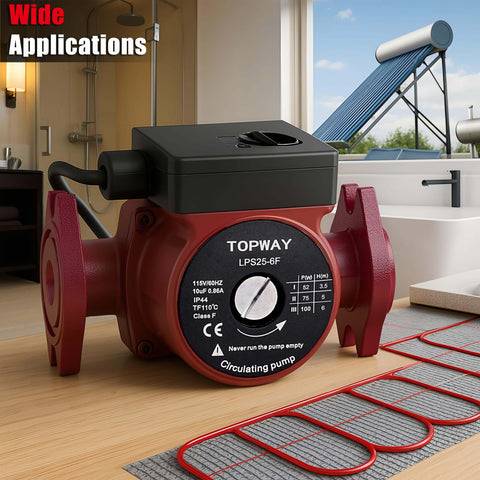 High Efficiency 115V 17 GPM Cast Iron Hot Water Circulation Pump With 1 Inch Flange Inlet Outlet And Three Speed Control