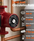 1 Inch Flange Connection Hot Water Circulation Pump For Home Water Heater System With Three Speed 115V High Efficiency Inline Circulator Delivers Up To 17 GPM And 20 Ft Head For Faster Hot Water On Demand installed view