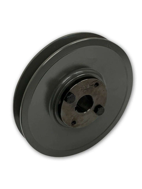 Cast Iron Electric Motor Pulley Sheave 7.25 Inch One Groove For B BX And 5L Belts, ideal for industrial machinery high torque applications.