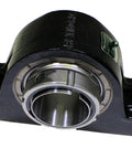 Front view of Shurlok Adapter Mounted Pillow Block Bearing With Clearance Seals Built Tough Cast Iron Spherical Roller Housing Fits One And Fifteen Sixteenths Inch Shaft Base To Center Two Bolt Non Expansion Rexnord