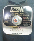 Label on rugged cast iron spherical roller pillow block bearing with two bolt mount and set screw locking collar clearance seal.