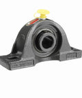 Mounted Cast Iron Two Bolt Pillow Block Ball Bearing NP-12 With Setscrew Lock And Black Oxide Finish Ready To Install