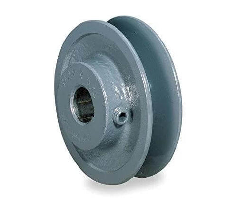 Side view of 6.45 Inch Diameter Single Groove Cast Iron Pulley With 7/8 Inch Fixed Bore For A B 4L And 5L V-Belts Industrial Grade