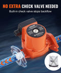 High Flow Cast Iron Circulation Pump For Home Heating And Hot Water Recirculation, 17 GPM, 1 Inch Flange, Three Speed Settings