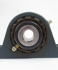 Front view of Rugged Cast Iron Spherical Roller Pillow Block Bearing With Two Bolt Mount And Set Screw Locking Collar Clearance Seal Non Expansion