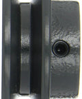 Side view of Finished Bore Cast Iron Sheave With Five Eighths Inch Bore, Two And A Half Inch Outer Diameter, One Groove Pulley.