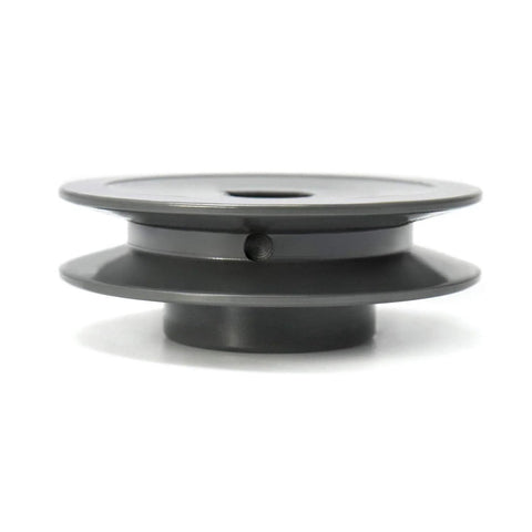 Single Groove V Belt Pulley With Three Inch Outer Diameter And Five Eighth Inch Bore, cast iron, side view for small machinery.
