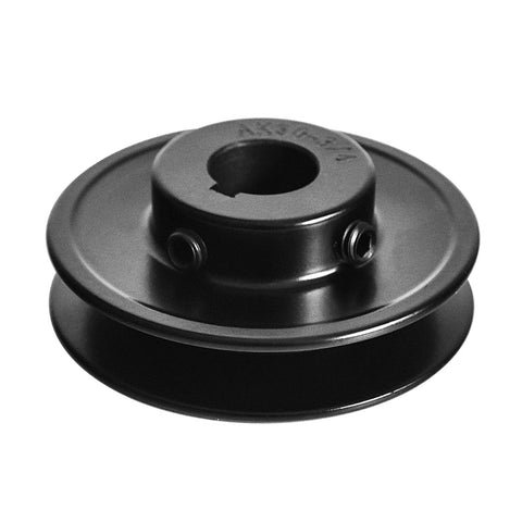 Single Groove V Belt Pulley For A AX 3L 4L Belts, Three Quarter Inch Bore, Three Inch Outer Diameter, Cast Iron, No Bushing, Durable MINERGUY