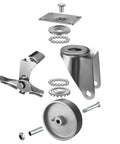 Exploded view of 5 Inch Heavy Duty Industrial Cast Iron Swivel Casters Set Of 4, 2000 Lb Capacity With Galvanized Steel Wheels parts