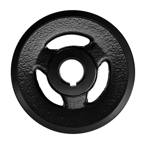 Sturdy 1 Inch Bore V Belt Pulley in Cast Iron, 4.9 Inch Outside Diameter, single groove, epoxy powder coated finish for DIY gear setups