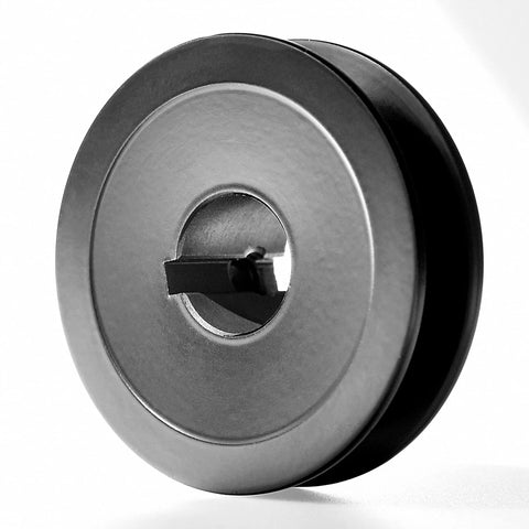 Beefy Cast Iron V Belt Pulley MINERGUY AK2534 for 3L 4L A AX belts, single groove, 2.5 inch OD, side view