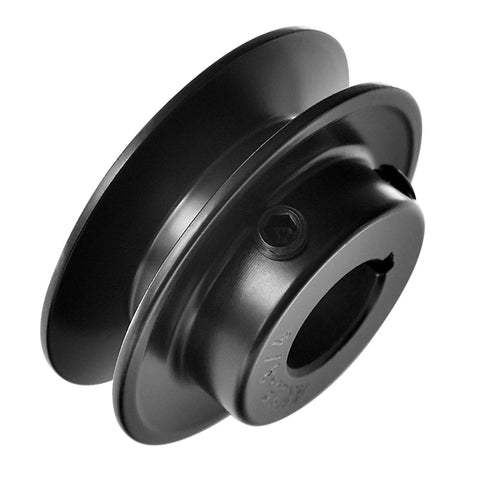 Beefy Cast Iron V Belt Pulley MINERGUY AK2534, single groove, black cast iron, 2.5 inch OD, 3/4 inch bore
