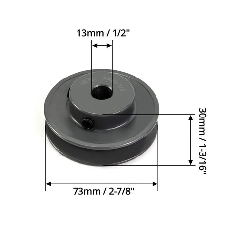 Durable Cast Iron Single Groove V Belt Pulley With 2.85 Inch Outside Diameter And Half Inch Bore For Standard V Belts 3L 4L A AX
