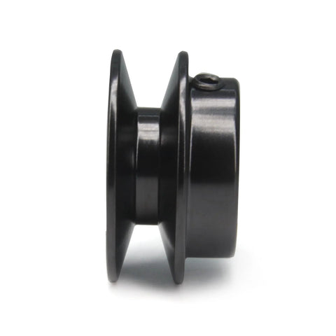 Side view of Single Groove Web Sheave Cast Iron Belt Pulley For V-Belt Drives 2.0 Inch Outer Diameter With 1/2 Inch Bore AK20
