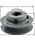 Three Quarter Inch Bore V Belt Pulley With Two Point Five Inch Outer Diameter One Groove Cast Iron Motor Pulley For A 3L And 4L V Belts Not For Toothed Belts AK2534 Style with measurements
