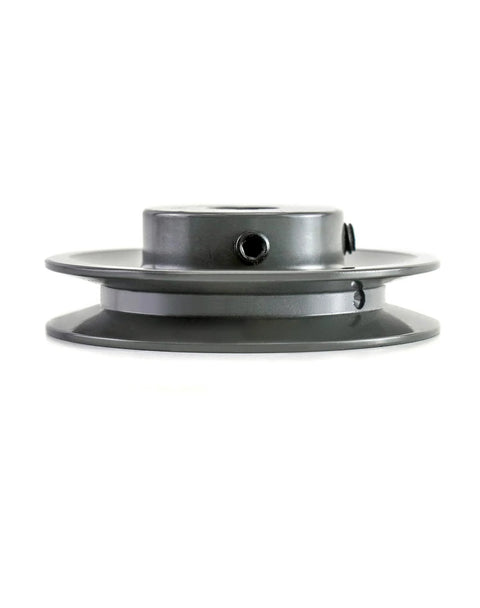 Heavy Duty Cast Iron V Belt Pulley By QWORK AK3558, 3.55 inch OD, 5/8 inch bore, single groove web sheave, side view