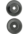 Front and back view of Heavy Duty Cast Iron V Belt Pulley By QWORK AK3558 3.55 Inch Outer Diameter, Five Eighth Inch Bore single groove sheave.
