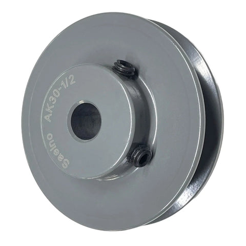 V Belt Pulley 3 Inch Outside Diameter Cast Iron Sheave With Half Inch Bore And Single Groove For V Belt Section A 3L And 4L Not For Toothed Belts AK3012