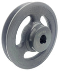 Side view of V Belt Pulley 4.75 Inch Outer Diameter With Five Eighth Inch Fixed Bore Cast Iron AK Single Groove for 3L and 4L V Belts