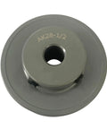 Front view of gray Beefy Cast Iron V Belt Pulley, 5.75 inch OD, 1 inch bore, for A, AX, 3L, 4L belts, single groove, durable and corrosion resistant.