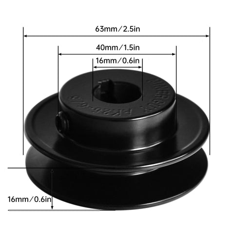 Heavy Duty Cast Iron V Belt Pulley Five Eighth Inch Bore And Two And A Half Inch Outside Diameter Single Groove Sheave For Three L Four L A AX V Belts Fixed Bore With Double Set Screw MINERGUY