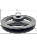 Beefy 5.95 Inch Outside Diameter V Belt Pulley With Seven Eighths Inch Bore Cast Iron Construction For AX 3L 4L V Belts AK6178 side view