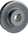 7/8 Inch Bore V Belt Pulley With 3.95 Inch Outside Diameter One Groove Cast Iron Sheave For A AX 3L 4L V Belts Statically Balanced Rust Resistant Finish Standard Keyseat 3/16 X 3/32 For Industrial Drives AK4178 Pulley, gray cast iron finish.