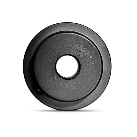 Front view of Heavy Duty Cast Iron V Belt Pulley for A, 4L and AX Belts with 1/2 Inch Bore, 1.9 Inch Outer Diameter, Single Groove AK20-12.