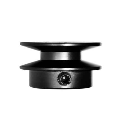 Front view of a Heavy Duty Cast Iron V Belt Pulley For A, 4L And AX Belts with 1/2 inch bore, 1.9 inch outer diameter, single groove.